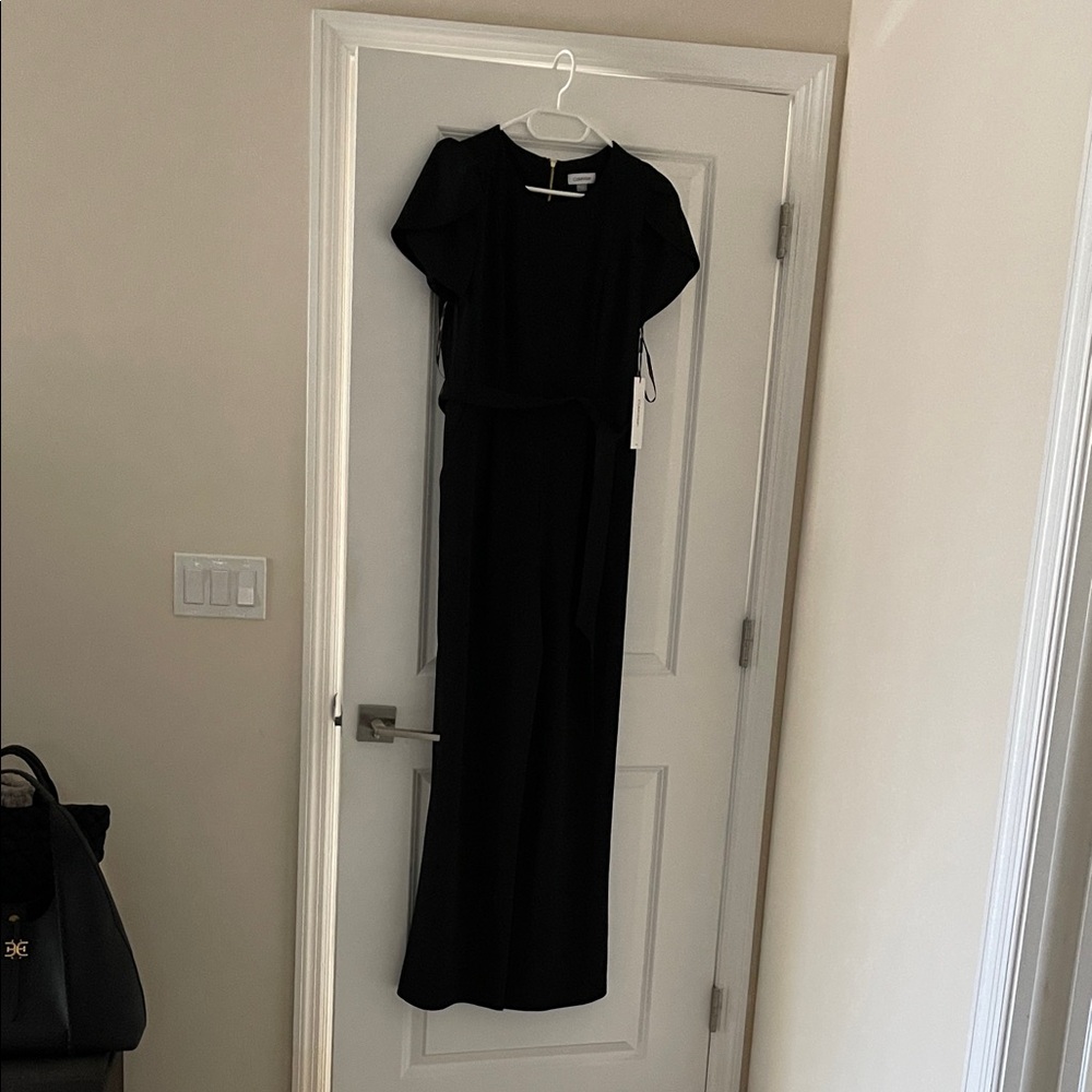 NEW Calvin Klein Elegant Black Women’s Jumpsuit with Tie Waist